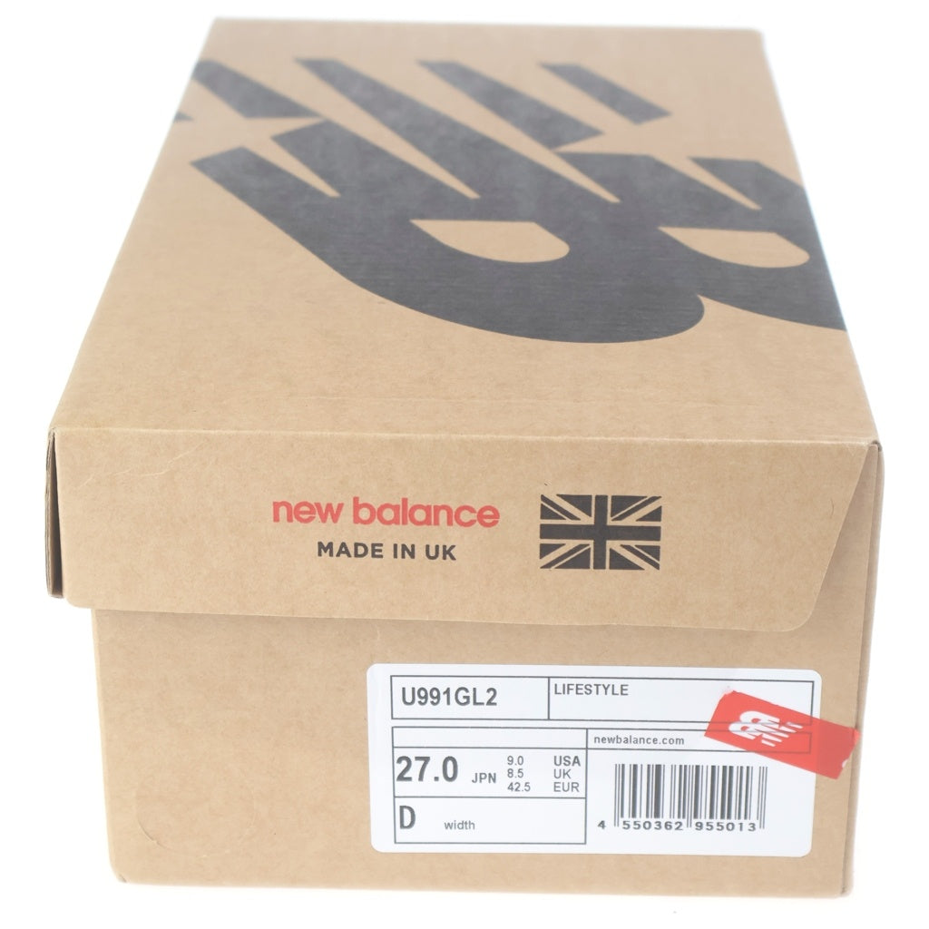 New Balance(ニューバランス) 991V2 U991GL2 スウェード ローカットスニーカー シューズ US9/27.0cm グレー