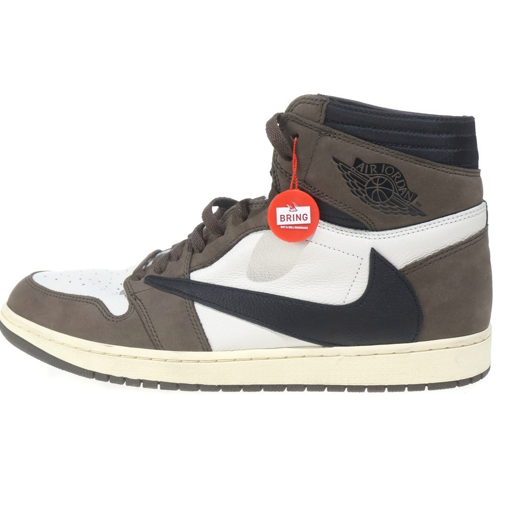 NIKE(ナイキ) × TRAVIS SCOTT AIR JORDAN 1 RETRO HIGH OG TS SP CD4487-100 トラヴィススコット エアジョーダン1 ハイカットスニーカー シューズ ブラウン/ホワイト US14/32.0cm