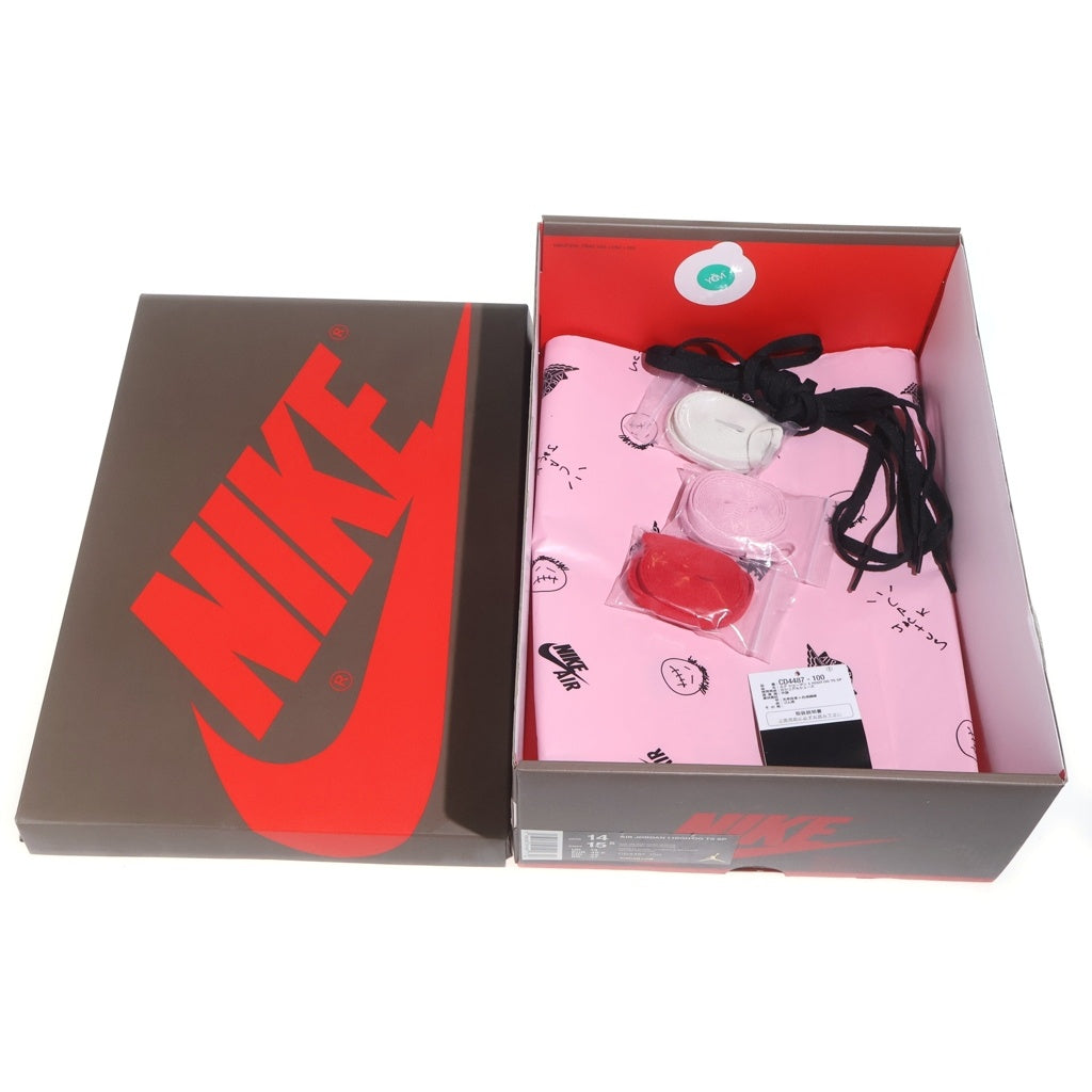 NIKE(ナイキ) × TRAVIS SCOTT AIR JORDAN 1 RETRO HIGH OG TS SP CD4487-100 トラヴィススコット エアジョーダン1 ハイカットスニーカー シューズ ブラウン/ホワイト US14/32.0cm