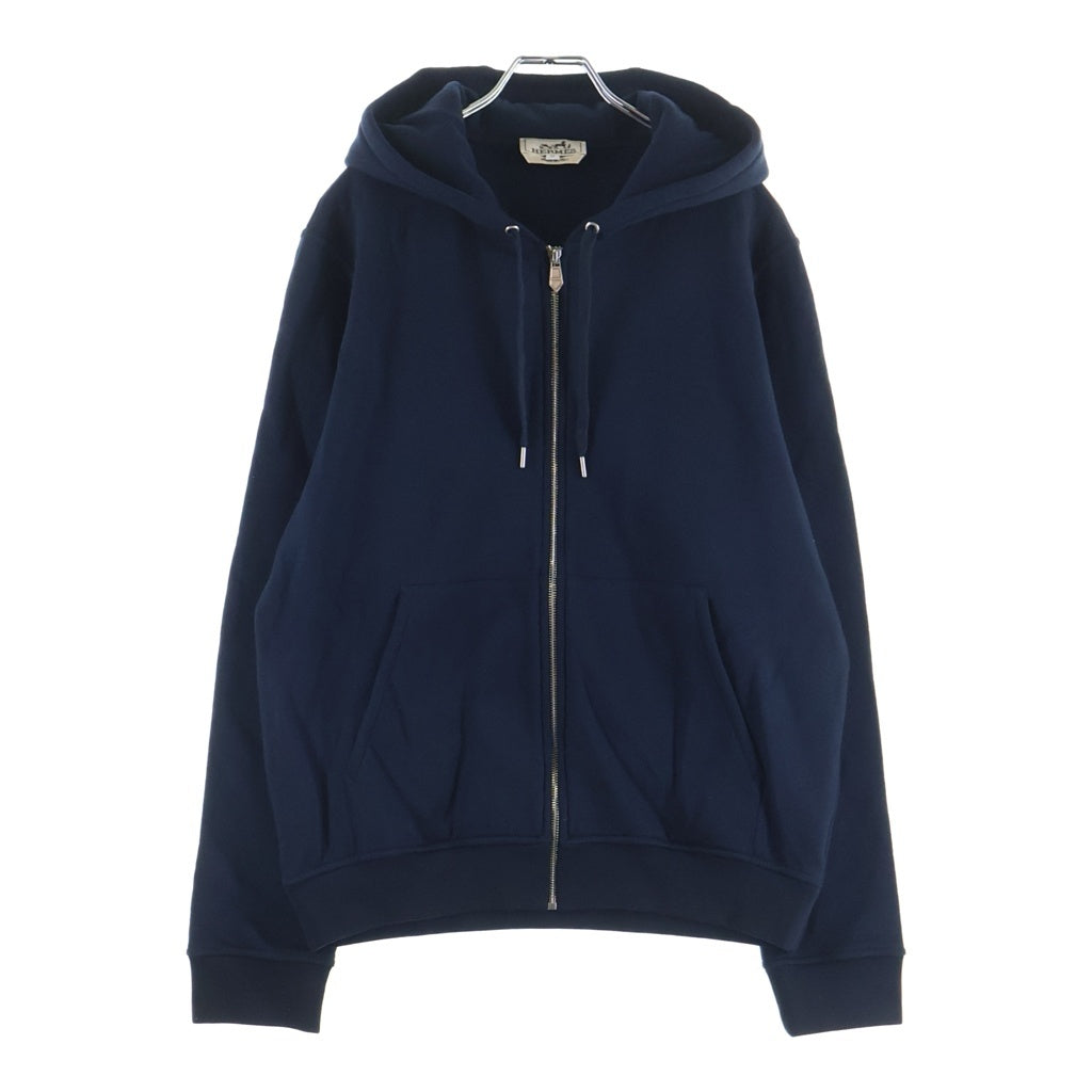 HERMES(エルメス) 25AW EX-LIBRIS H567765HA エクスリブリス バックプリント ジップアップ パーカー フーディー ネイビー
