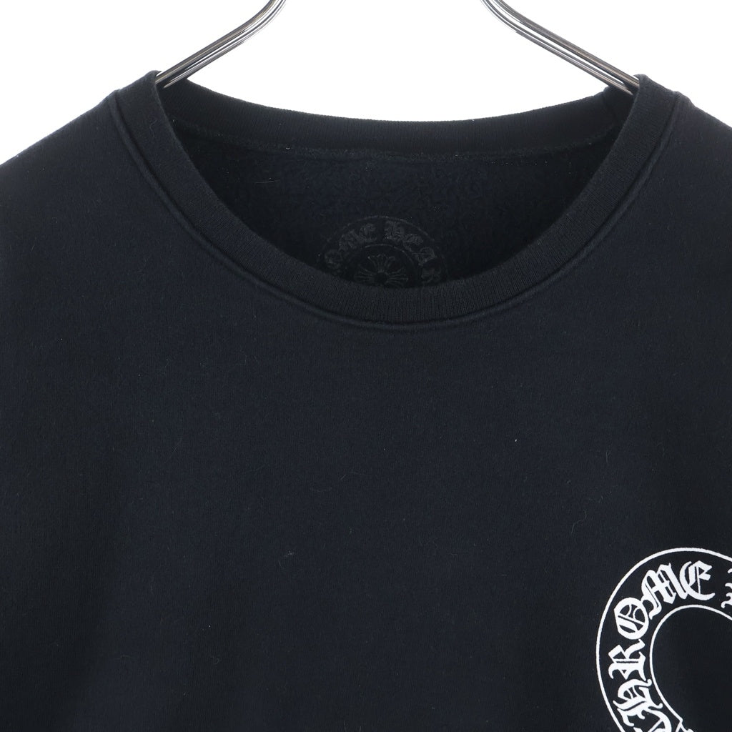 CHROME HEARTS(クロムハーツ) SWTSHRT PLVR バックホースシュー 袖フローラルプリント 長袖スウェット ブラック