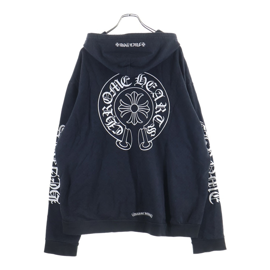 CHROME HEARTS(クロムハーツ) SWTSHRT HD ZIP CHプラス総柄 バックCHプラスプリント ジップパーカー ブラック