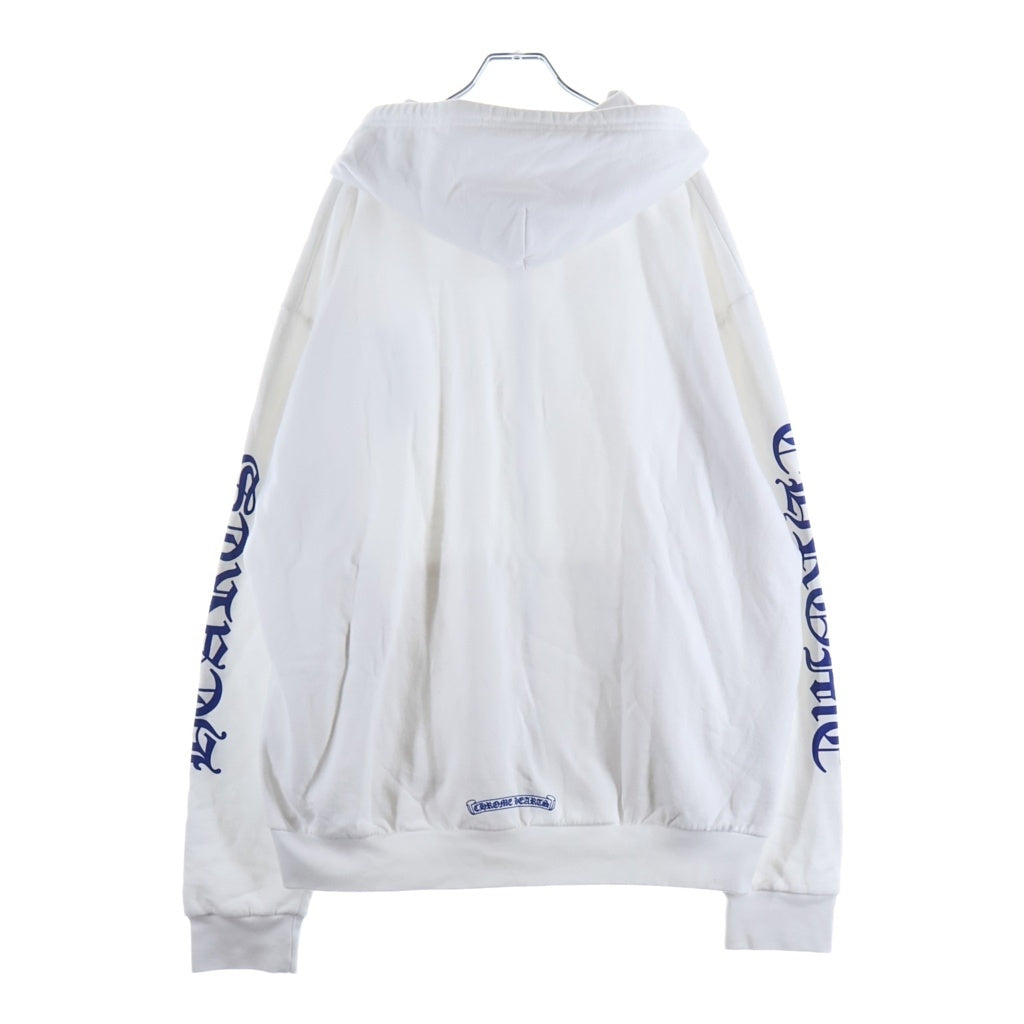 CHROME HEARTS(クロムハーツ) Vertical Logo Zip Up Hoodie 袖プリント ヴァーティカル ロゴ ジップアップフーディー パーカー ホワイト