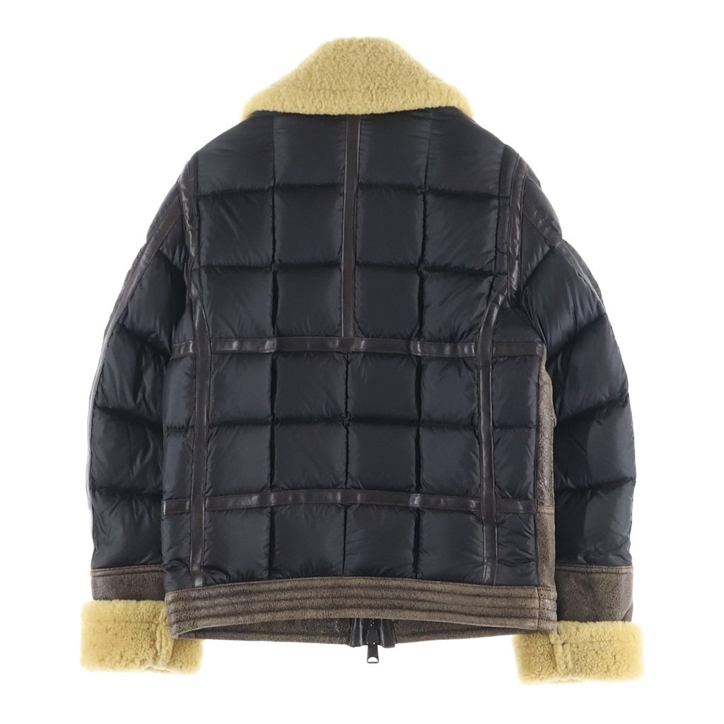 MONCLER(モンクレール) REALMONT BIUBBOTTON レアルモン ボアムートン ダウンジャケット レザー ブラウン