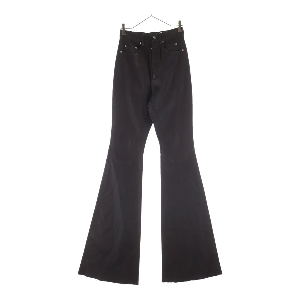 Rick Owens(リックオウエンス) 25SS Leather Bolan Bootcut Long Pants RP01E7329-LSV レザー ボラン ブーツカット ロングパンツ ブラウン