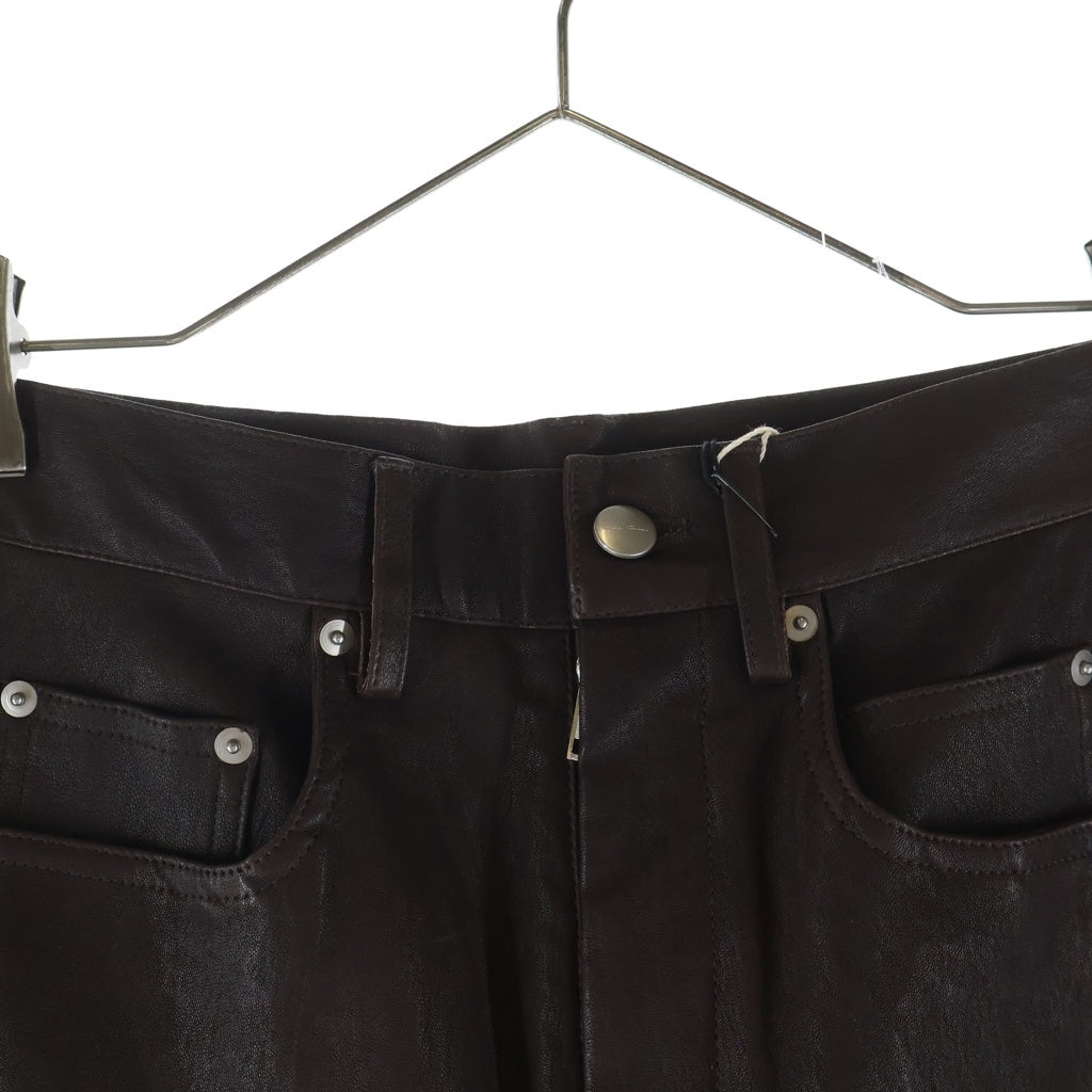 Rick Owens(リックオウエンス) 25SS Leather Bolan Bootcut Long Pants RP01E7329-LSV レザー ボラン ブーツカット ロングパンツ ブラウン