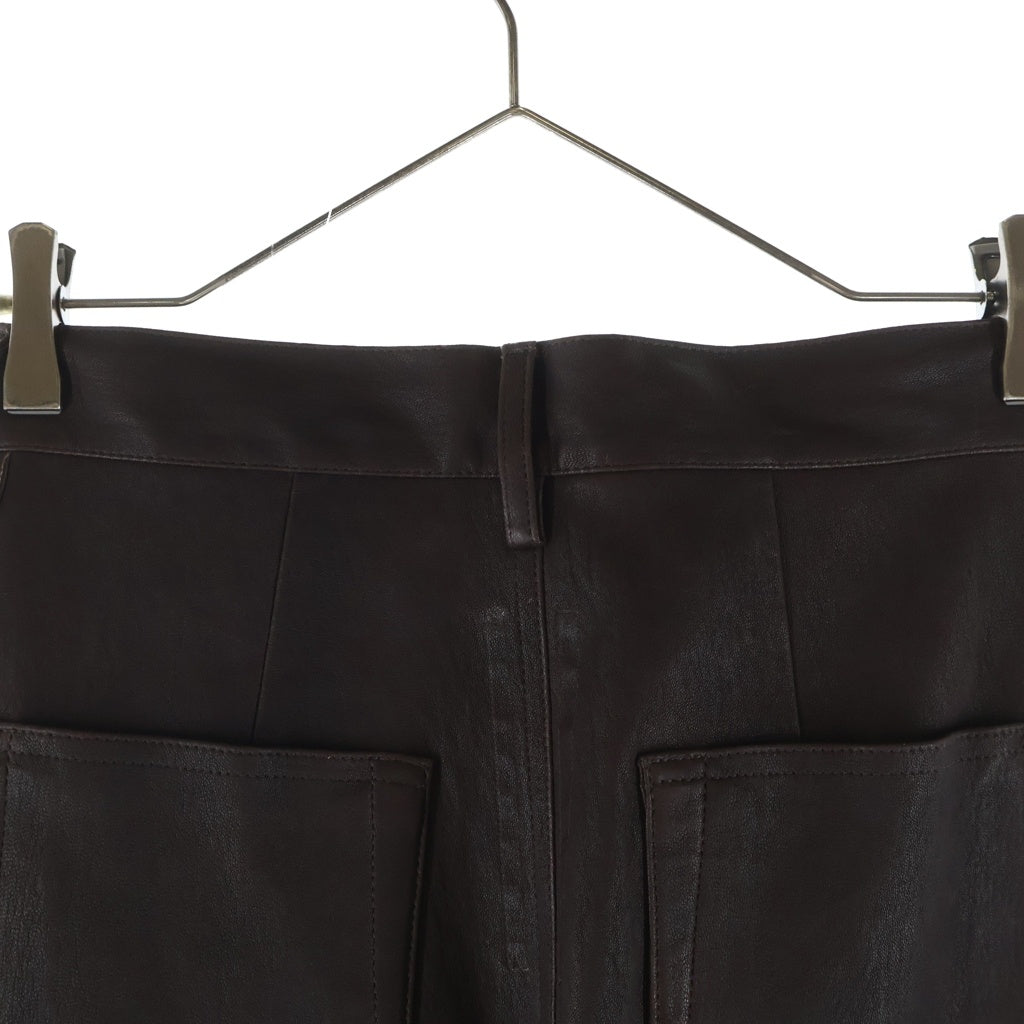 Rick Owens(リックオウエンス) 25SS Leather Bolan Bootcut Long Pants RP01E7329-LSV レザー ボラン ブーツカット ロングパンツ ブラウン
