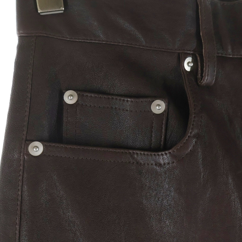 Rick Owens(リックオウエンス) 25SS Leather Bolan Bootcut Long Pants RP01E7329-LSV レザー ボラン ブーツカット ロングパンツ ブラウン