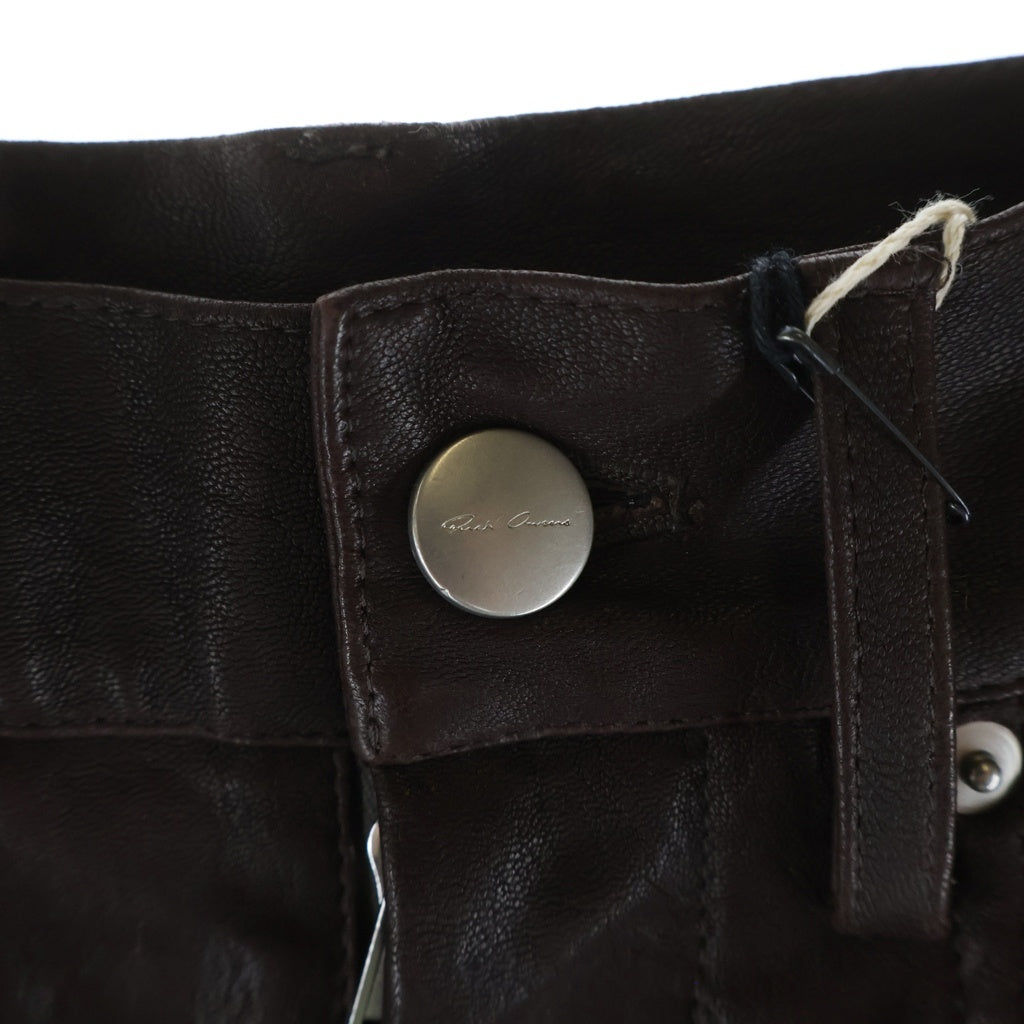 Rick Owens(リックオウエンス) 25SS Leather Bolan Bootcut Long Pants RP01E7329-LSV レザー ボラン ブーツカット ロングパンツ ブラウン