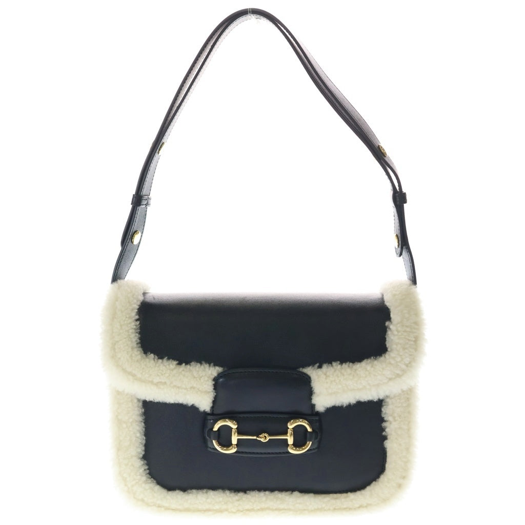 GUCCI(グッチ) ホースビット 斜め掛け ショルダーバッグ 602204 ブラック/ホワイト レディース