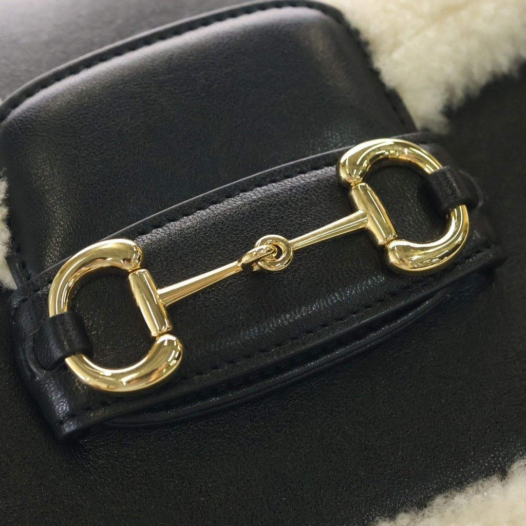 GUCCI(グッチ) ホースビット 斜め掛け ショルダーバッグ 602204 ブラック/ホワイト レディース