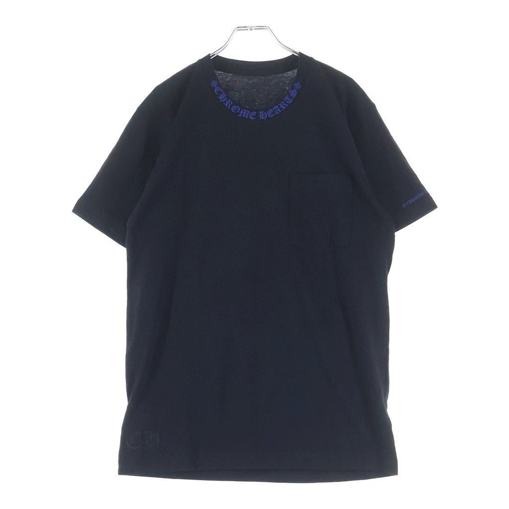 CHROME HEARTS(クロムハーツ) Neck Logo T-Shirt ネックロゴ 半袖Tシャツ カットソー ブラック/ブルー
