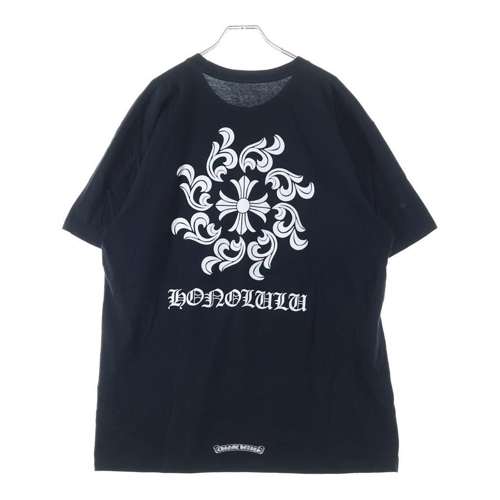 CHROME HEARTS(クロムハーツ) Honolulu Horseshoe SS Tee ホノルル限定 ホースシュー バック CHプラス クルーネック半袖Tシャツカットソー ブラック