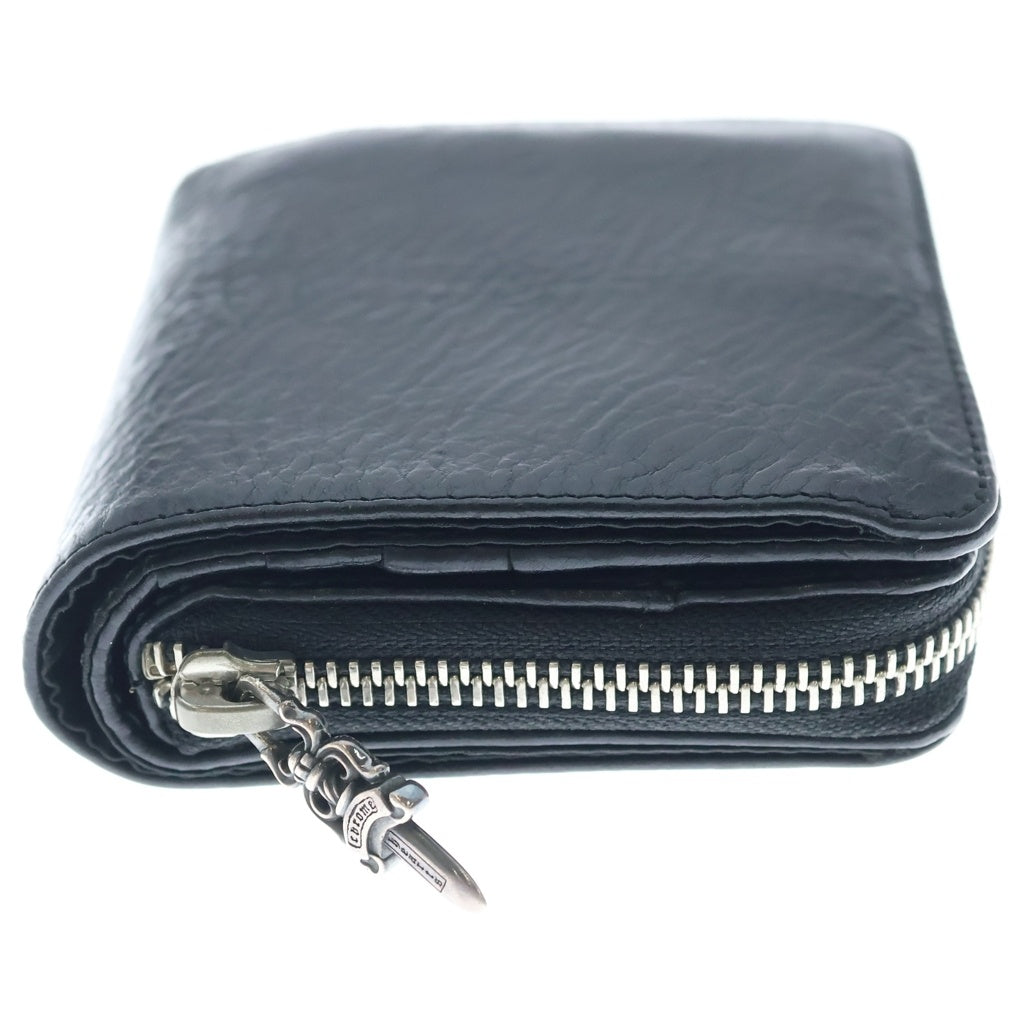 CHROME HEARTS(クロムハーツ) SQ ZIP BILL スクエアジップビル レザーウォレット 財布 ブラック BCA376