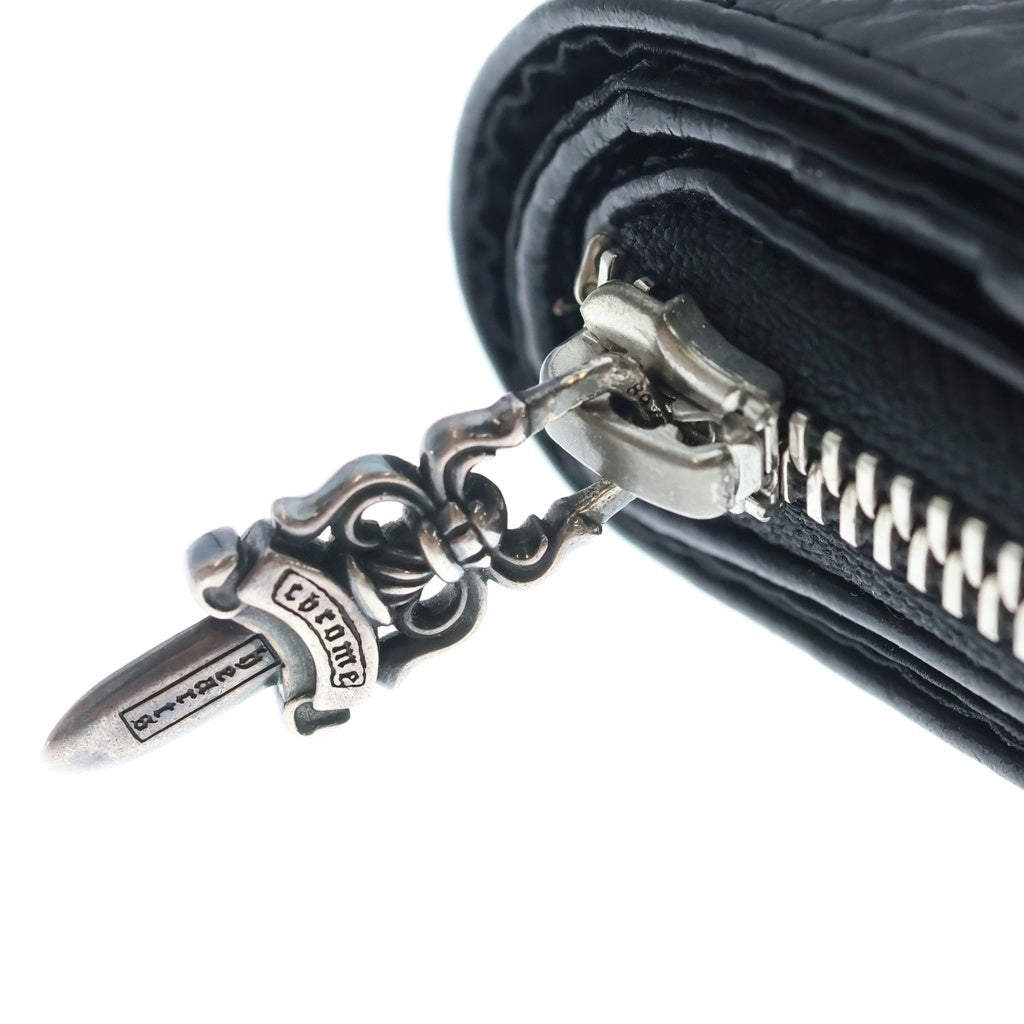 CHROME HEARTS(クロムハーツ) SQ ZIP BILL スクエアジップビル レザーウォレット 財布 ブラック BCA376