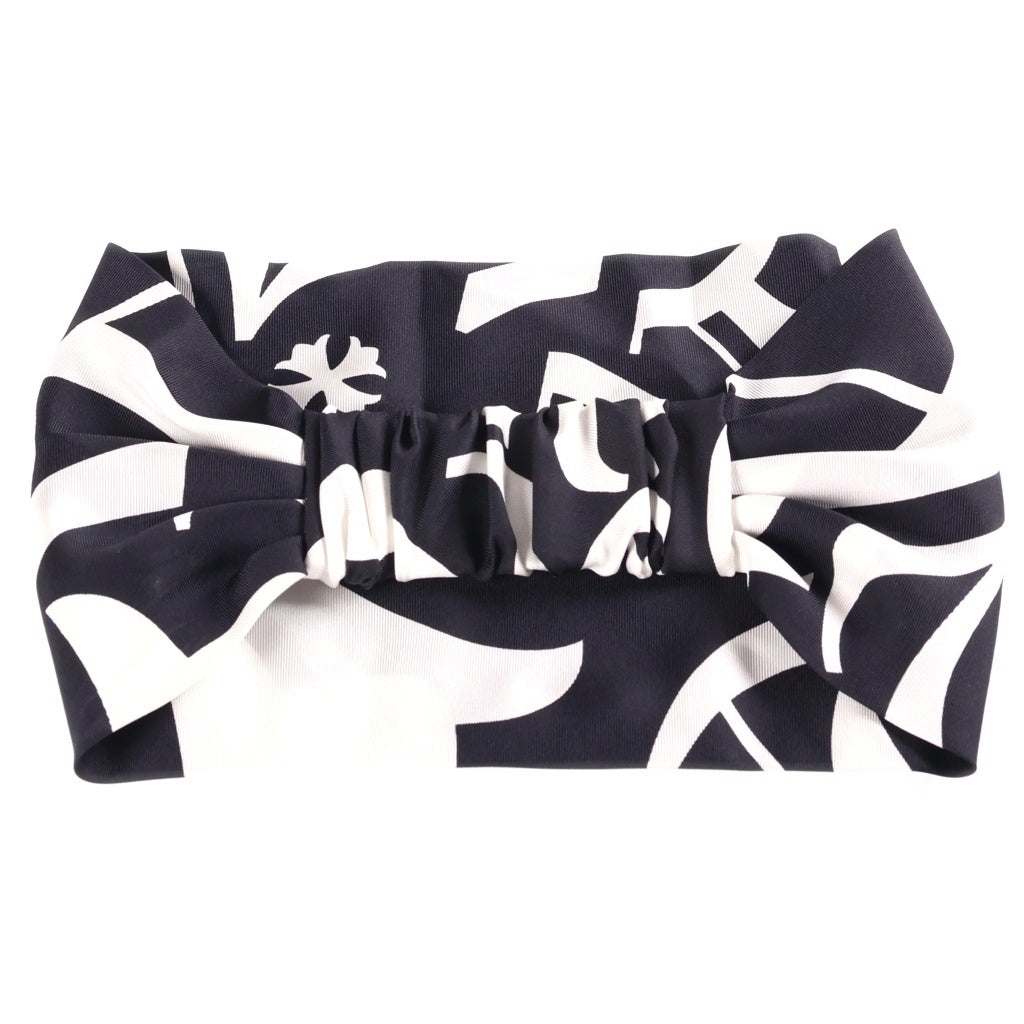 CHROME HEARTS(クロムハーツ) CH SILK HAIR BAND シルク ヘアバンド ブラック/ホワイト レディース