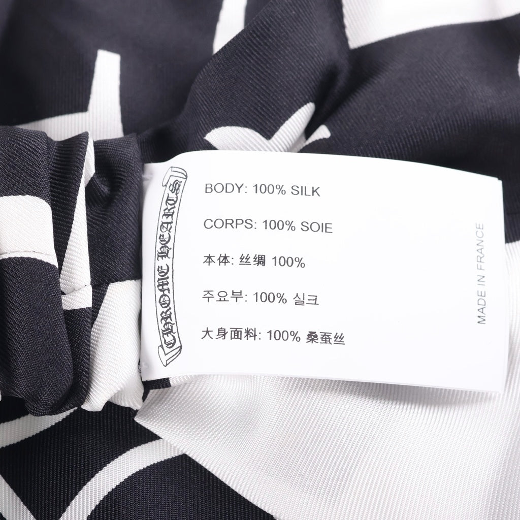 CHROME HEARTS(クロムハーツ) CH SILK HAIR BAND シルク ヘアバンド ブラック/ホワイト レディース