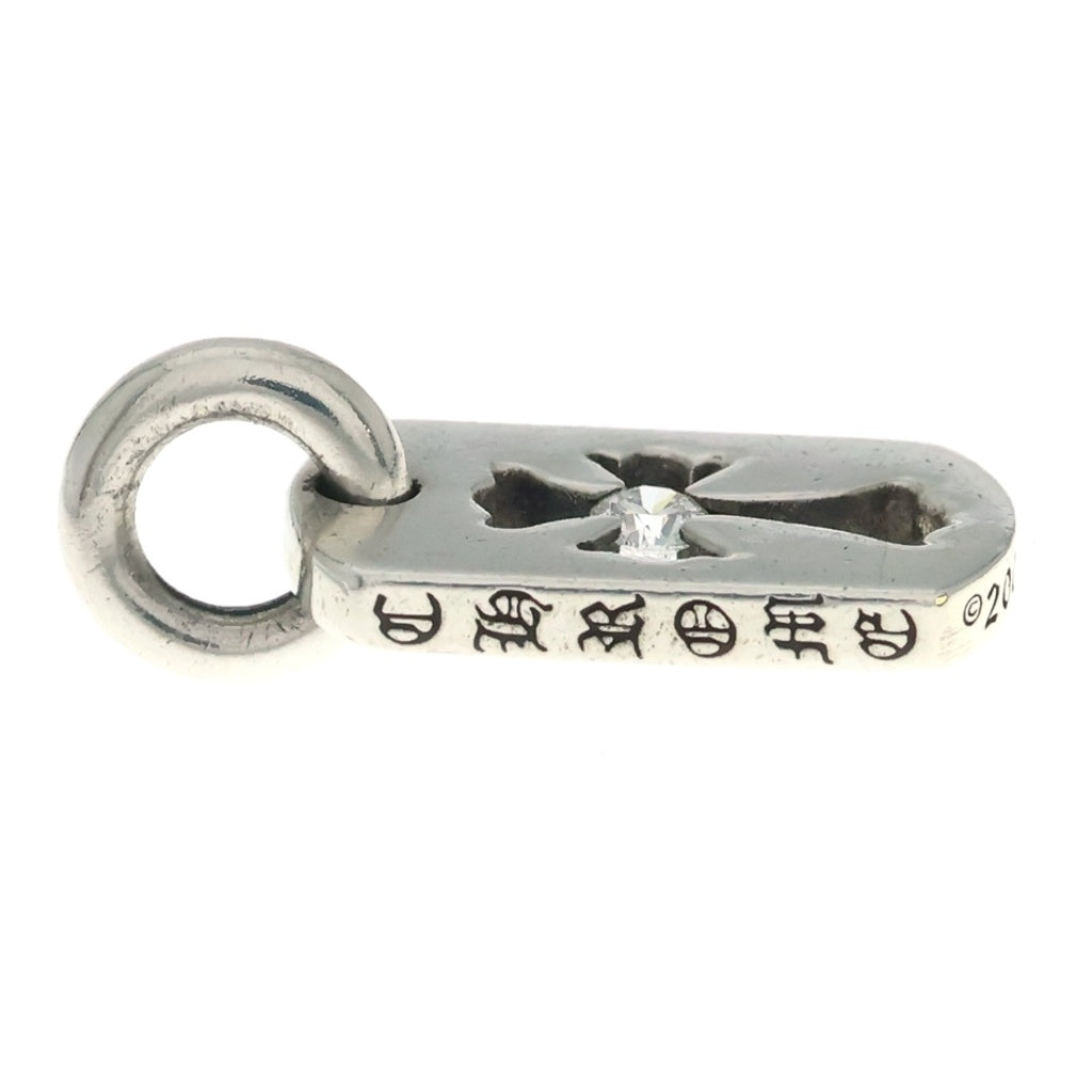 CHROME HEARTS(クロムハーツ) DT TNY CO CRS 1DIA タイニーカットアウトクロスドッグタグ 1ダイヤ チャーム ネックレストップ シルバー BCA410