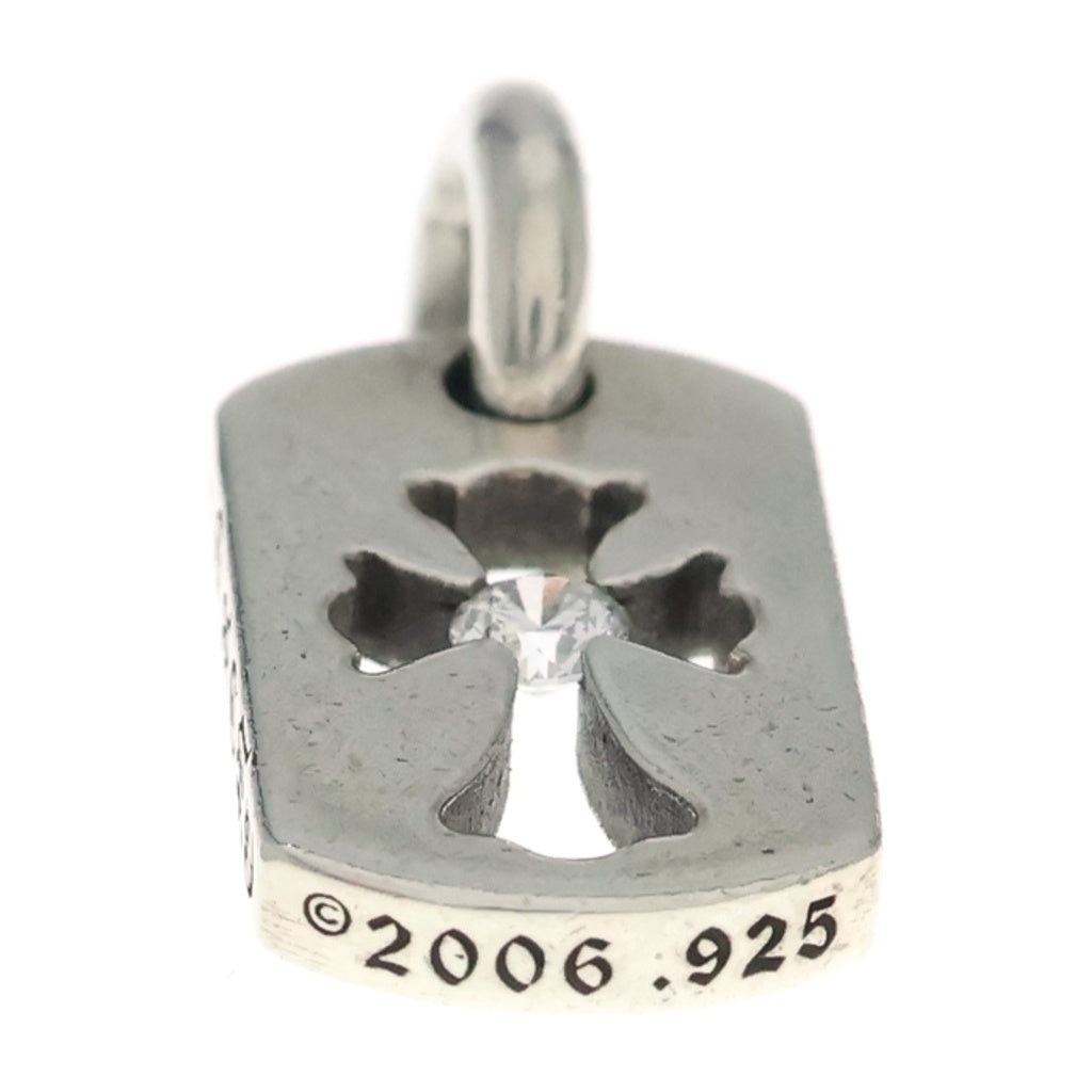 CHROME HEARTS(クロムハーツ) DT TNY CO CRS 1DIA タイニーカットアウトクロスドッグタグ 1ダイヤ チャーム ネックレストップ シルバー BCA410