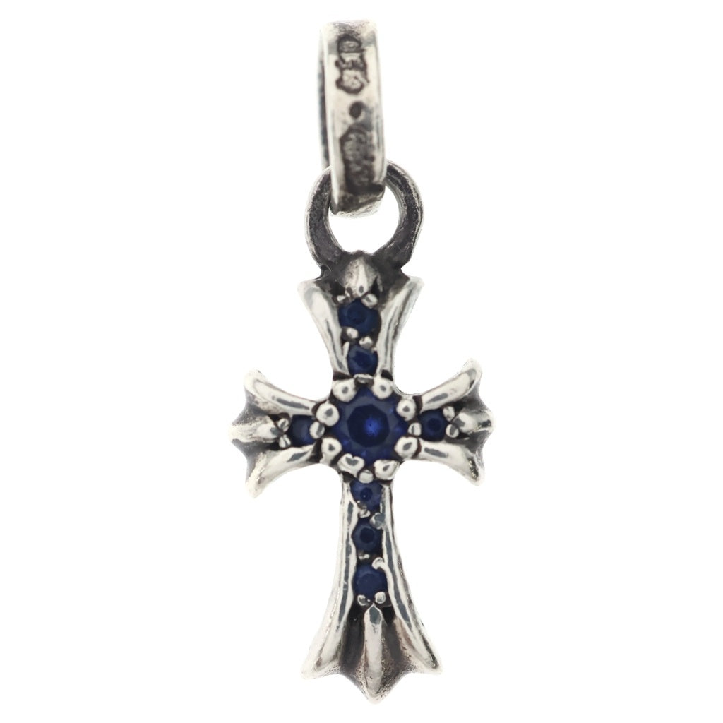 CHROME HEARTS(クロムハーツ) CRS BBYFAT P SAP ベイビーファットクロス PAVEサファイア ペンダントトップ シルバー BCA236