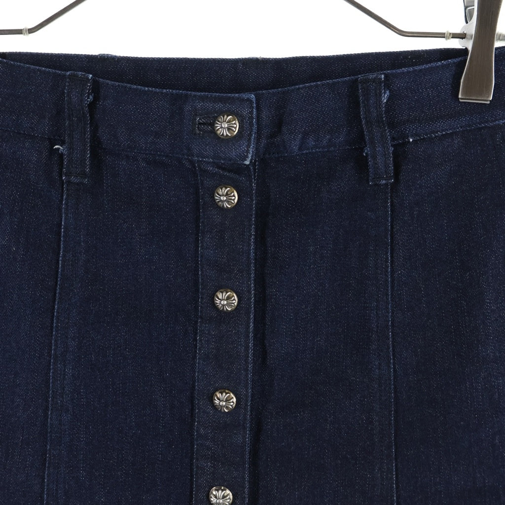 CHROME HEARTS(クロムハーツ) Cross Ball Button Denim Skirt クロスボールボタン デニムスカート インディゴ レディース