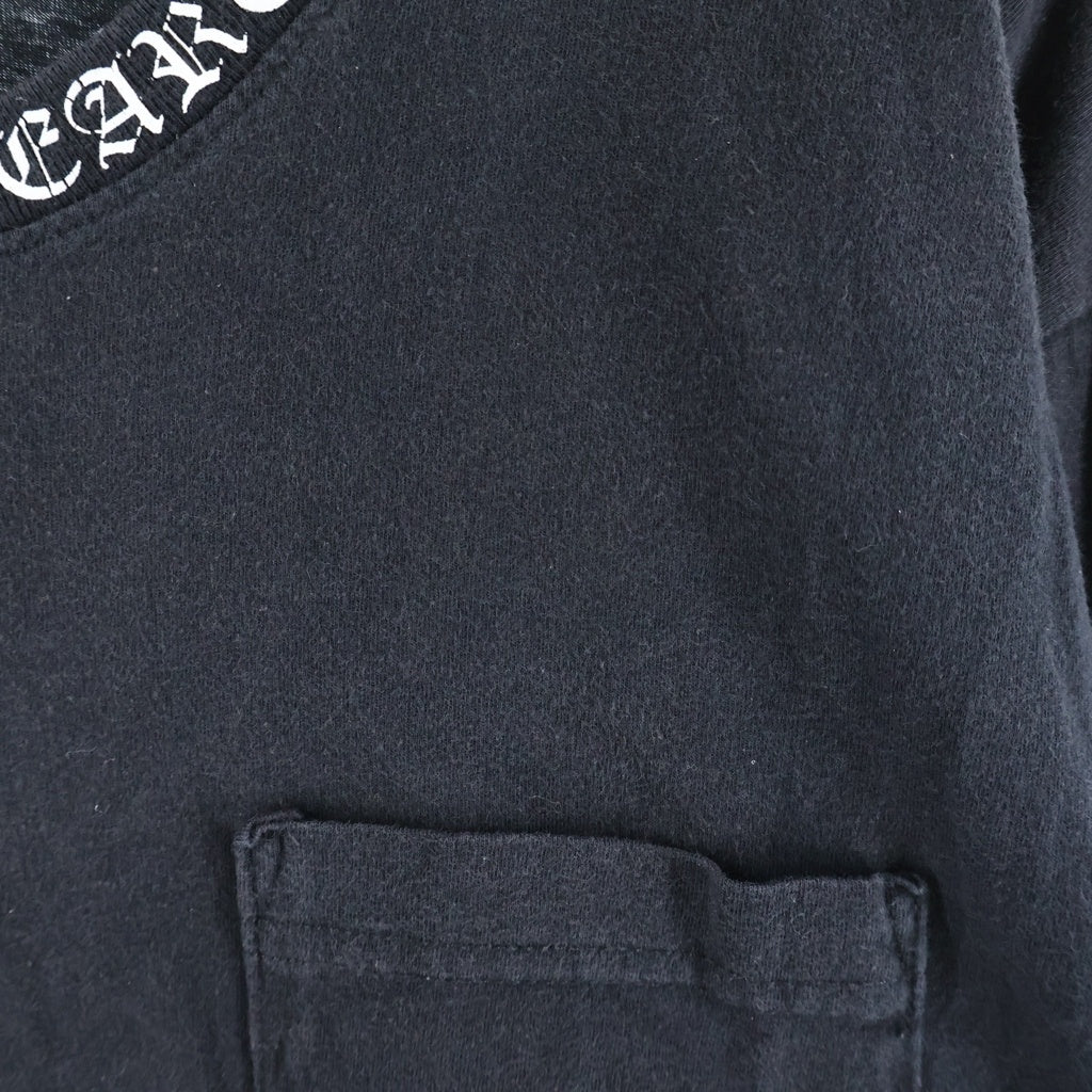 CHROME HEARTS(クロムハーツ) CH LS NECK LOGO ネックロゴプリント 袖ロゴ 長袖Tシャツ ロングスリーブカットソー ブラック