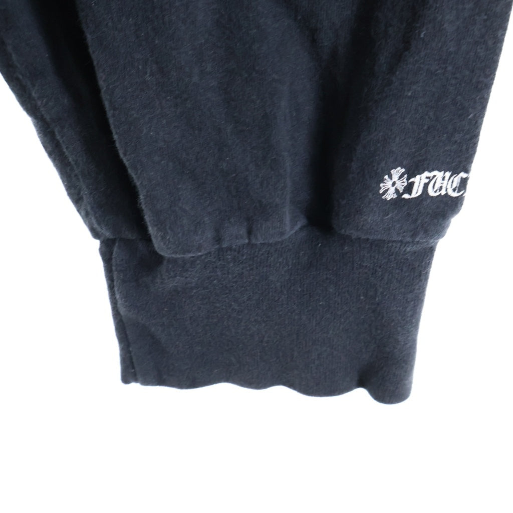 CHROME HEARTS(クロムハーツ) CH LS NECK LOGO ネックロゴプリント 袖ロゴ 長袖Tシャツ ロングスリーブカットソー ブラック