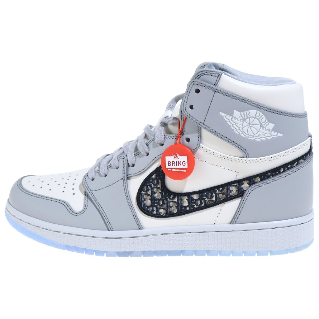 NIKE(ナイキ) ×Dior Air Jordan 1 High Wolf Grey CN8607-002 ×ディオール エアジョーダン1 ハイ OG ハイカットスニーカー シューズ US9.5/27.5cm グレー