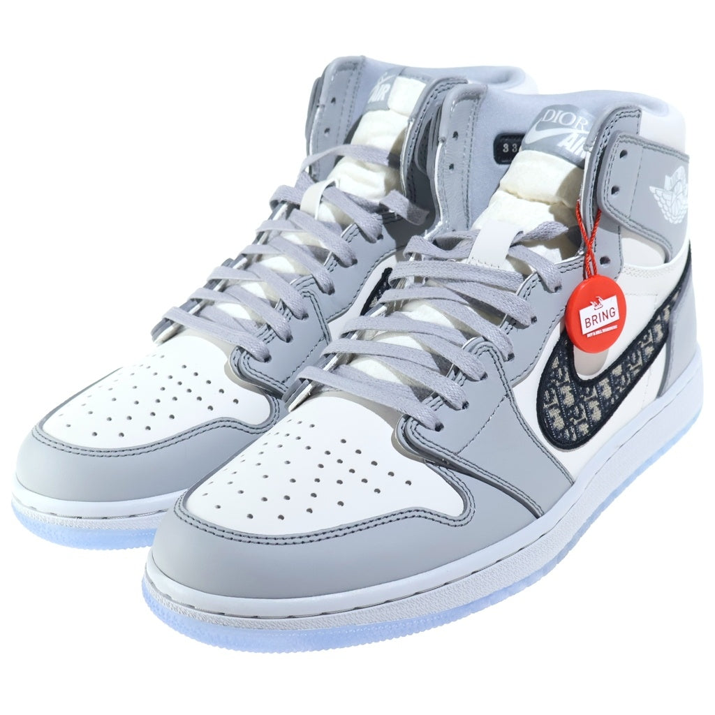 NIKE(ナイキ) ×Dior Air Jordan 1 High Wolf Grey CN8607-002 ×ディオール エアジョーダン1 ハイ OG ハイカットスニーカー シューズ US9.5/27.5cm グレー