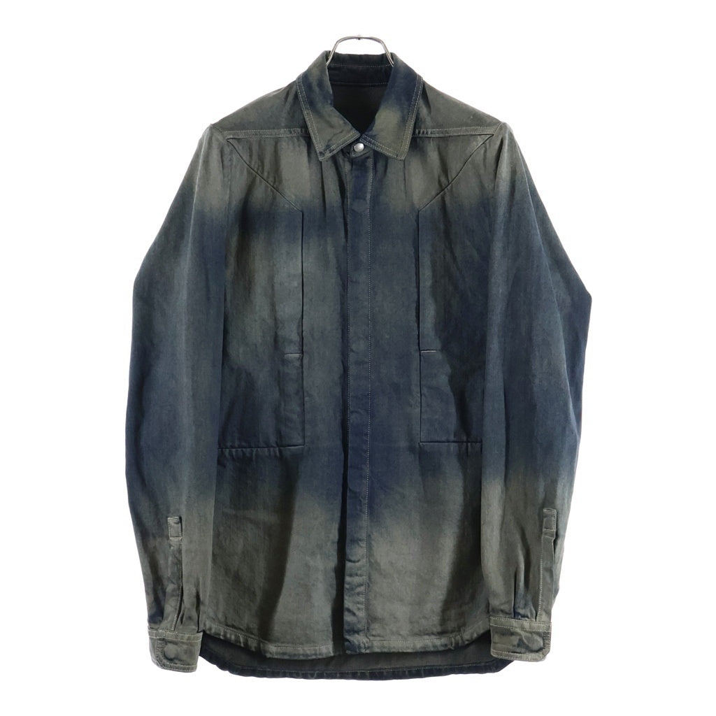 Rick Owens(リックオウエンス) 25AW FOGPOCKET OUTERSHIRT フォグポケット 長袖シャツ デニム ジャケット インディゴ RU02E1237-DKDEG