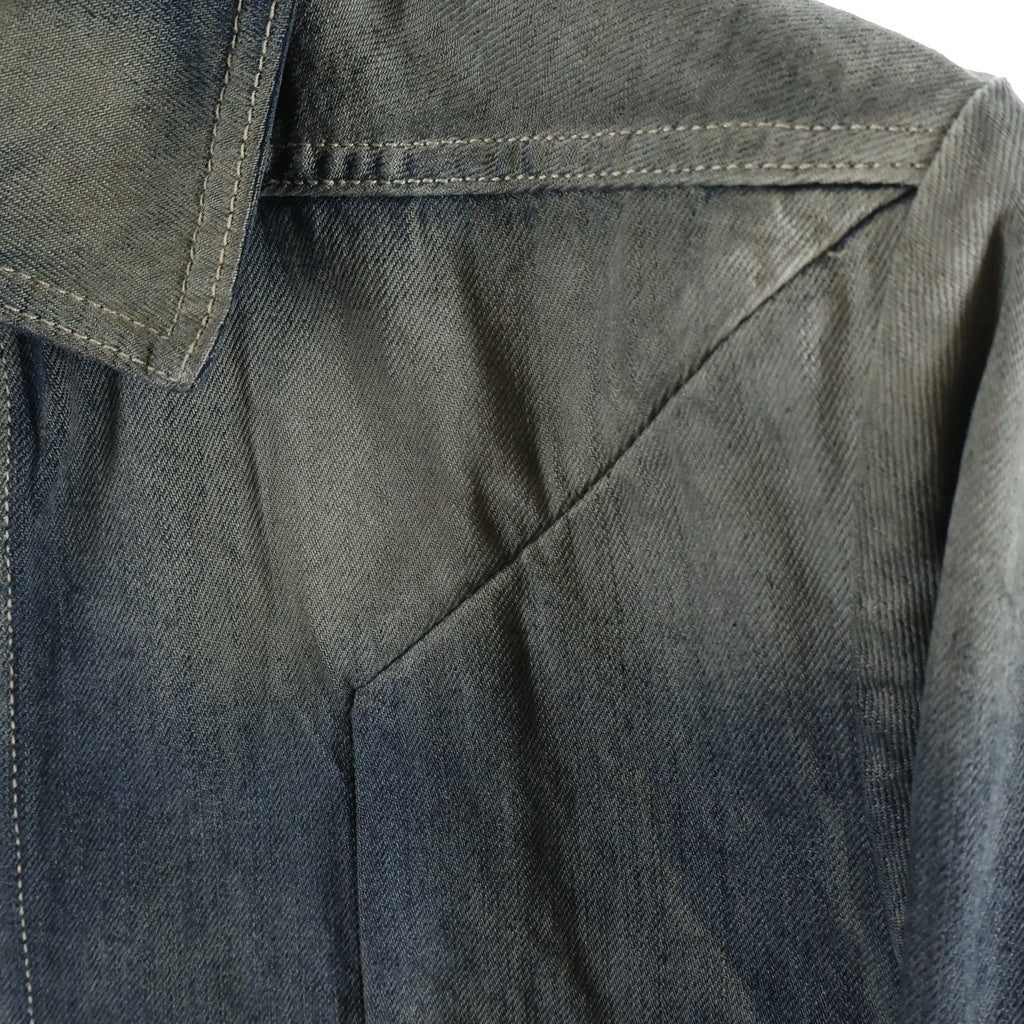 Rick Owens(リックオウエンス) 25AW FOGPOCKET OUTERSHIRT フォグポケット 長袖シャツ デニム ジャケット インディゴ RU02E1237-DKDEG