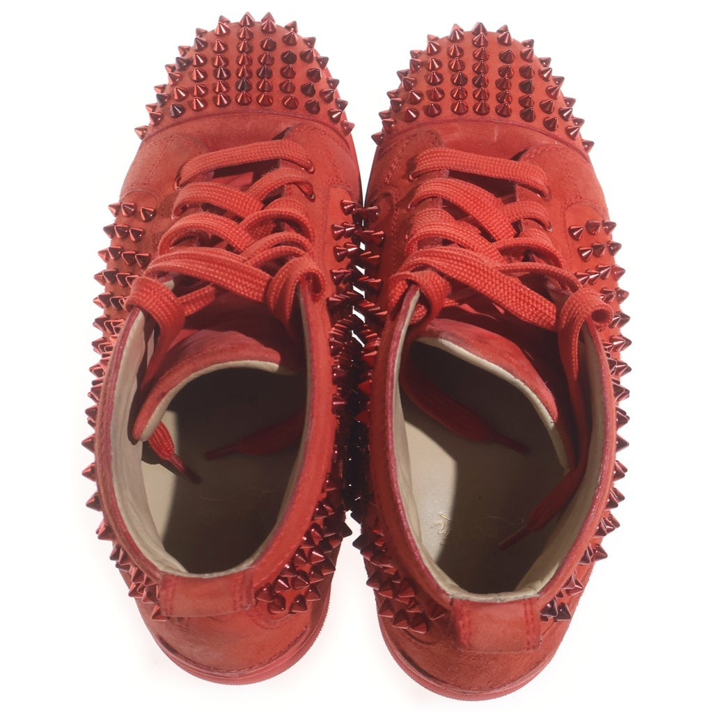 CHRISTIAN LOUBOUTIN(クリスチャンルブタン) スパイク フルスタッズ ハイカット スニーカー シューズ レッド