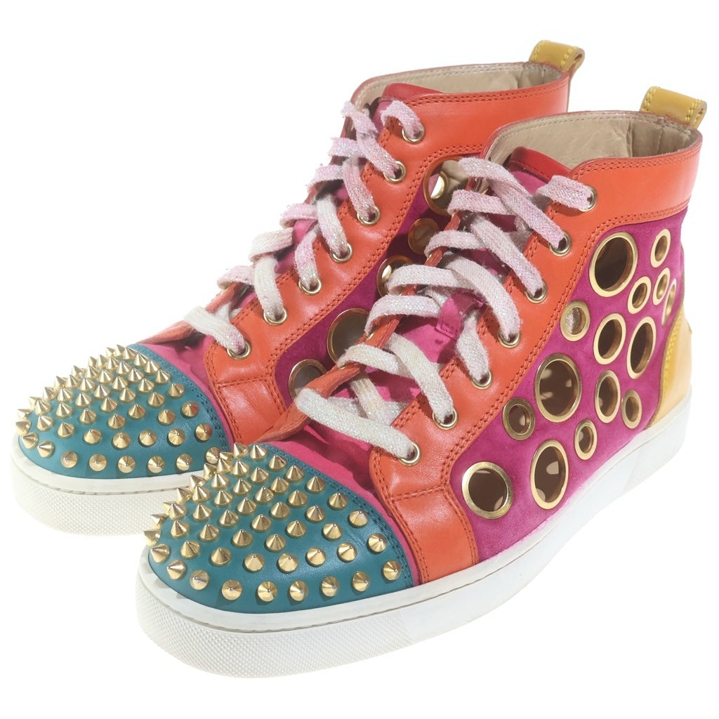 CHRISTIAN LOUBOUTIN(クリスチャンルブタン) スパイクスタッズ スエード ハイカットスニーカー シューズ マルチ