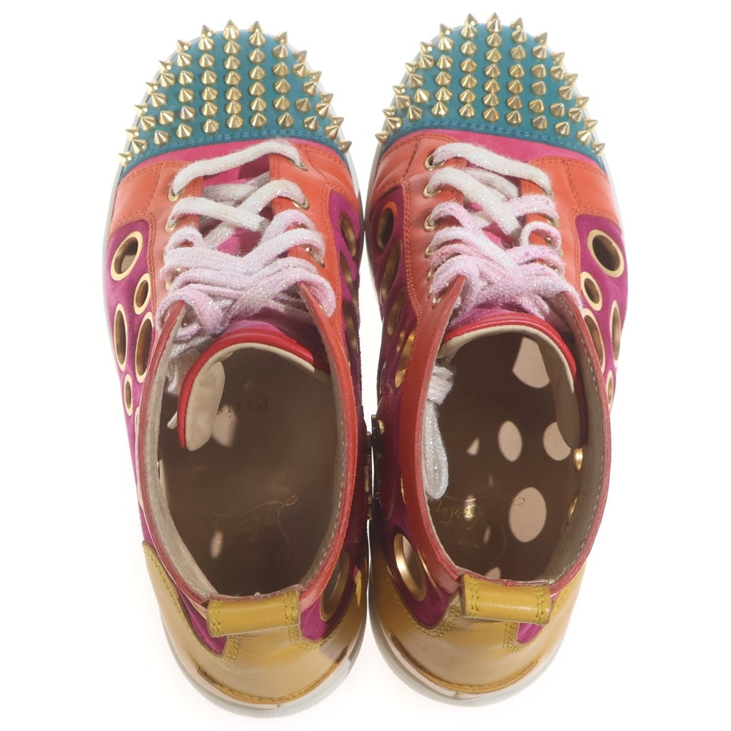 CHRISTIAN LOUBOUTIN(クリスチャンルブタン) スパイクスタッズ スエード ハイカットスニーカー シューズ マルチ