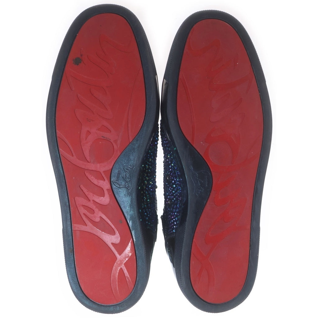 CHRISTIAN LOUBOUTIN(クリスチャンルブタン) クリスタルデザイン ハイカットスニーカー シューズ ブルー/ブラック
