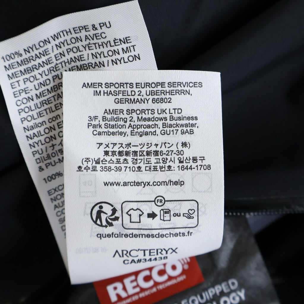 ARC'TERYX(アークテリクス) 25SS BETA JACKET ベータ SL ジャケット ナイロンジャケット ブラック X000010553