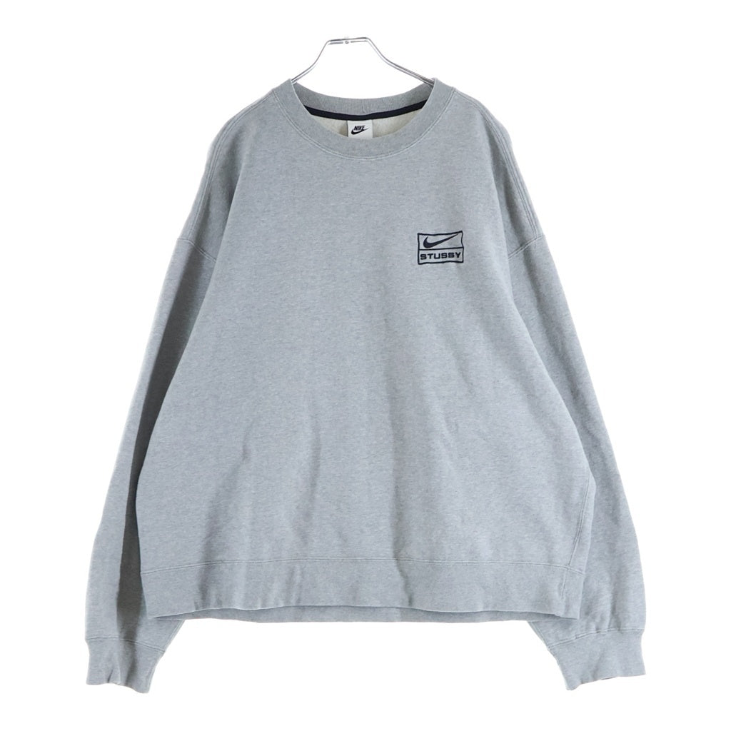 STUSSY(ステューシー) フロントロゴ刺繍 長袖スウェット トレーナー HO220406STY グレー