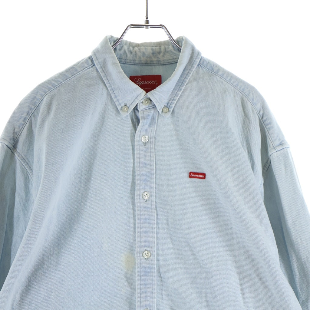 SUPREME(シュプリーム) 22SS Small Box Shirt Washed Blue スモールボックスロゴ デニム 長袖シャツ インディゴ