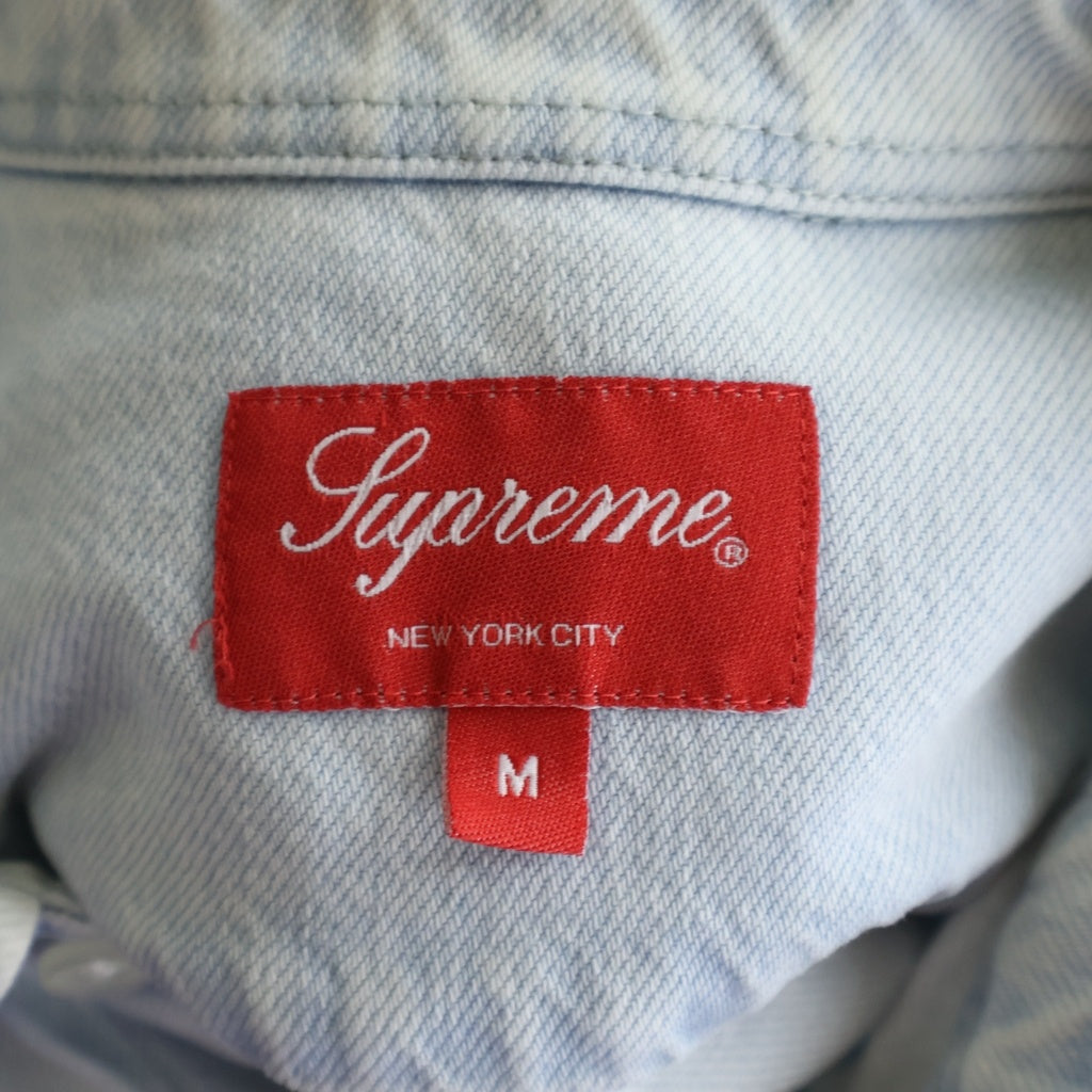 SUPREME(シュプリーム) 22SS Small Box Shirt Washed Blue スモールボックスロゴ デニム 長袖シャツ インディゴ