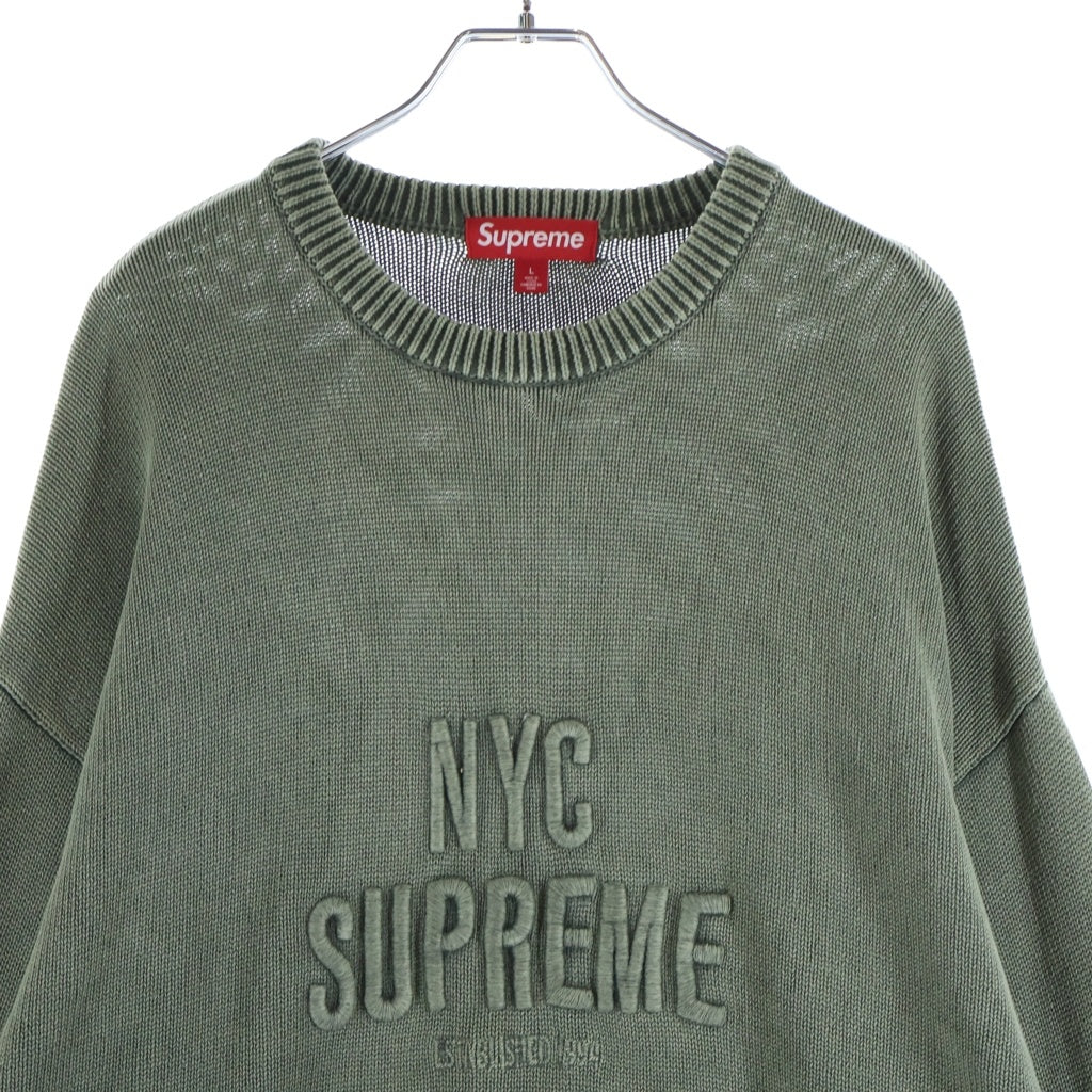 SUPREME(シュプリーム) 26SS Overdyed Raised Sweater オーバーダイ レイズド スウェット 長袖 ニット カーキ