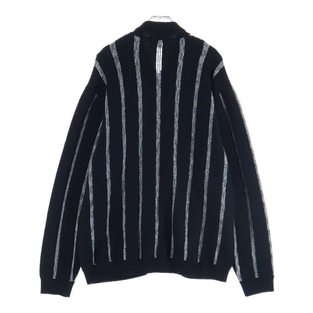 SUPREME(シュプリーム) 24AW Speckle Stripe Zip Up Cardigan ストライプ ジップアップ カーディガン ブラック