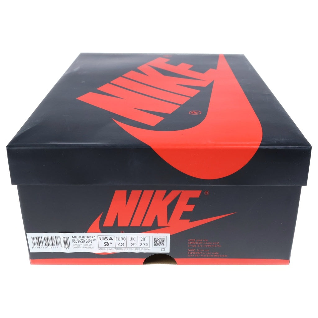 NIKE(ナイキ) ×Spider-Man Air Jordan 1 Retro High DV1748-601 ×スパイダーマン エアジョーダン1 レトロ ハイ OG SP ハイカットスニーカー シューズ US9.5/27.5cm レッド/ホワイト