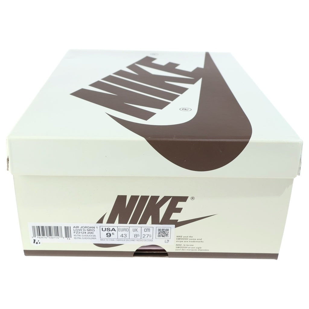 NIKE(ナイキ) ×Travis Scott Air Jordan 1 Low Golf Neutral Olive FZ3124-200 エアジョーダン1 ロー ゴルフ NRG ローカットスニーカー US9.5/27.5cm