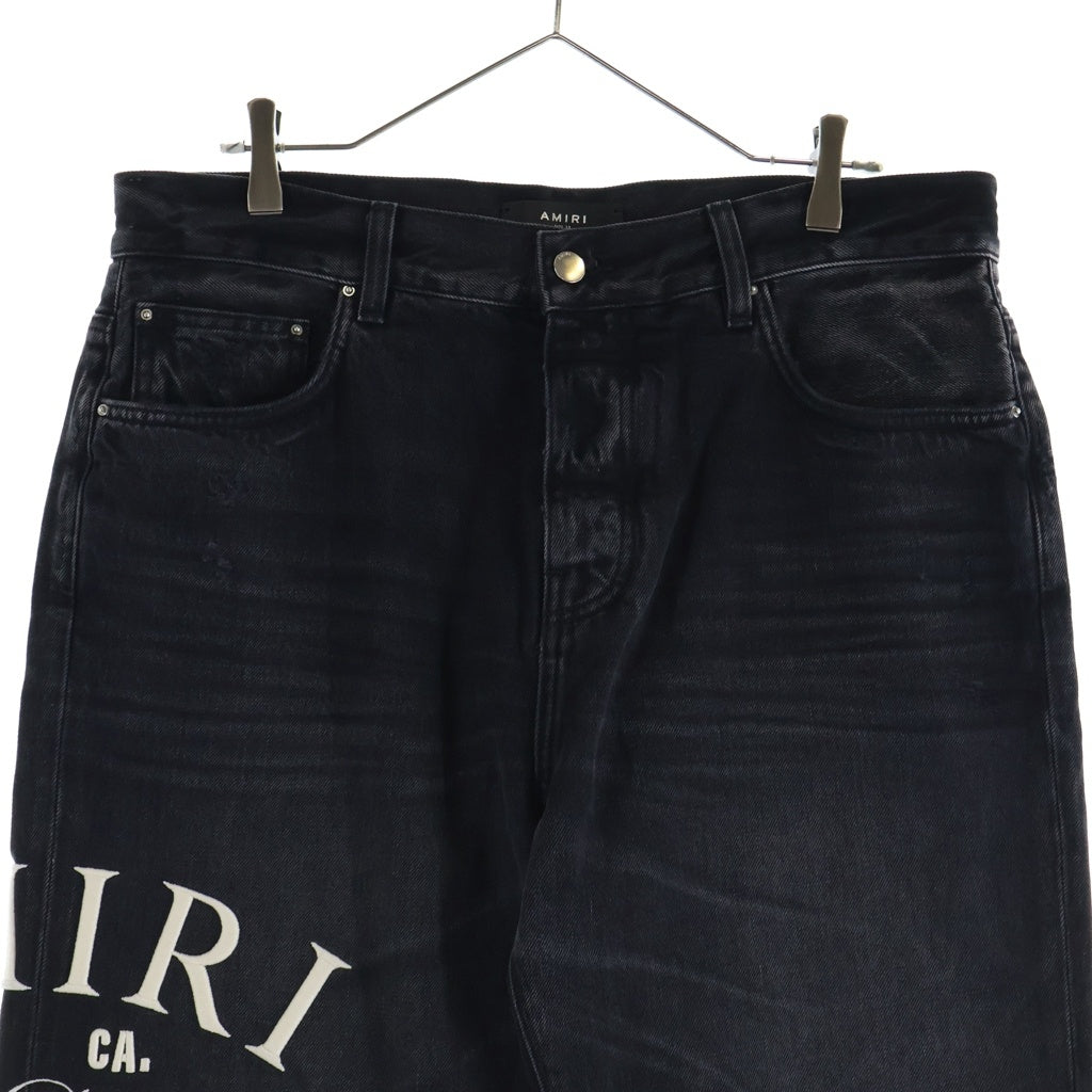 AMIRI(アミリ) 23AW Arts District Straight Fit Jeans ロゴ刺繍 ストレートジーンズ ダメージ加工