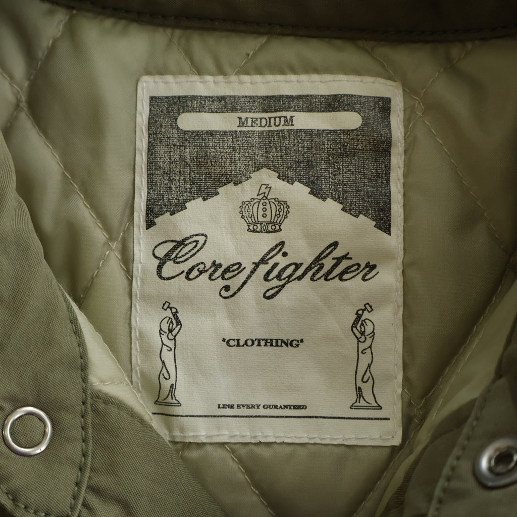NO BRAND(ノーブランド) 【COREFIGHTER】コアファイター 裏地キルティング ミリタリー ジャケット 長袖シャツ カーキ