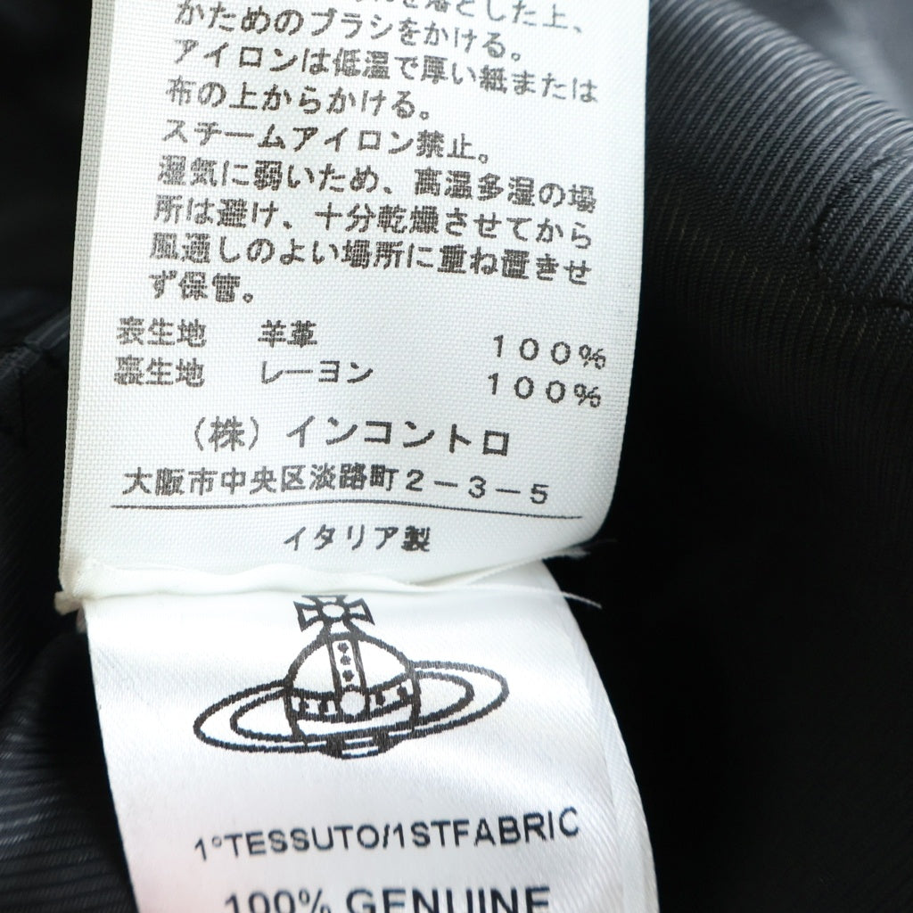 Vivienne Westwood Anglomania(ヴィヴィアンウエストウッドアングロマニア) Leather Riders Jacket 05101M レザー ライダース ジャケット ブラック レディース