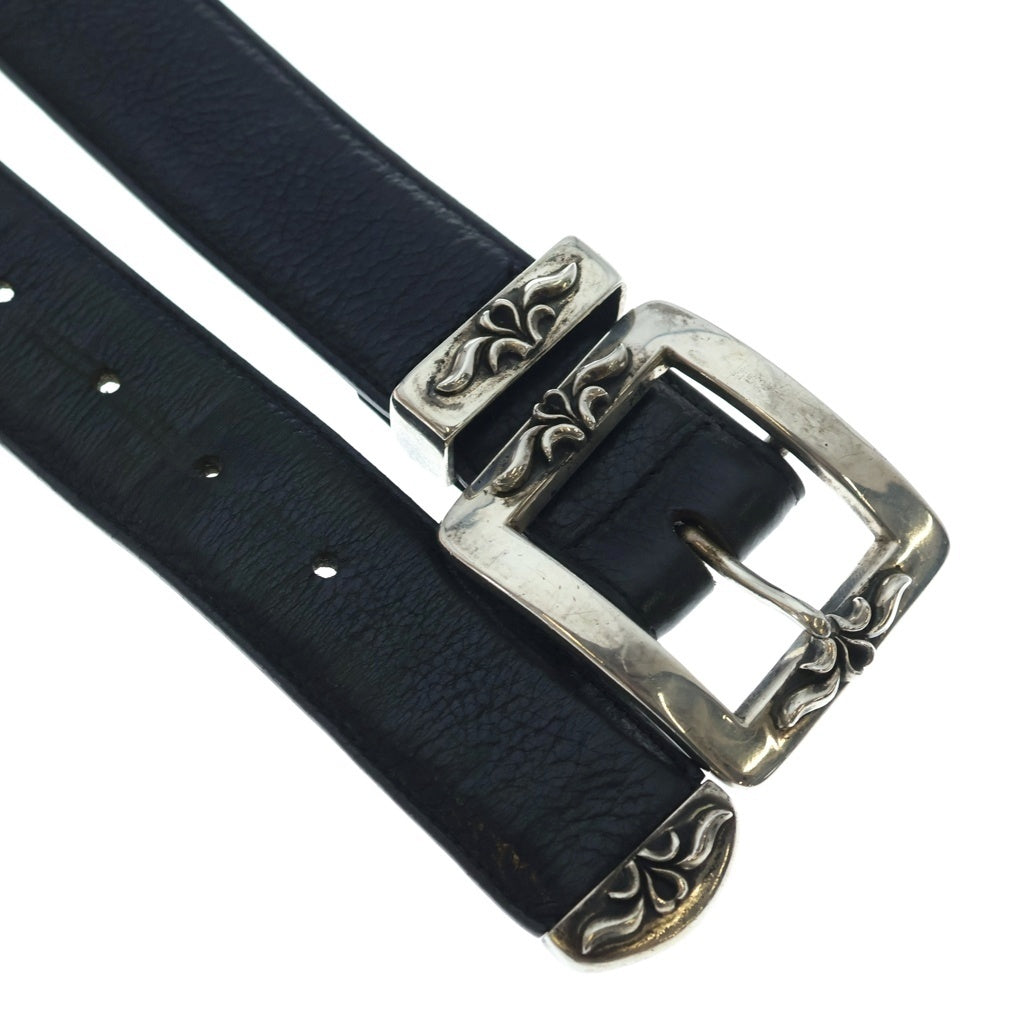CHROME HEARTS(クロムハーツ) BLT 3PC OTJ レザーベルト ブラック/シルバー