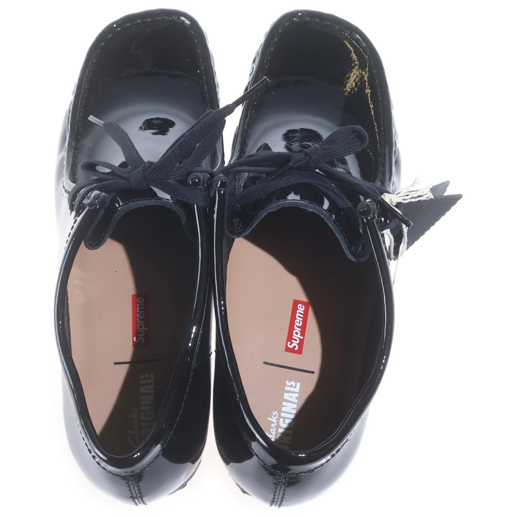 SUPREME(シュプリーム) 25SS ×CLARKS PATENT LEATHER WALLABEE クラークス パテントレザー ワラビー ローカットシューズ US10.5/28.5cm ブラック