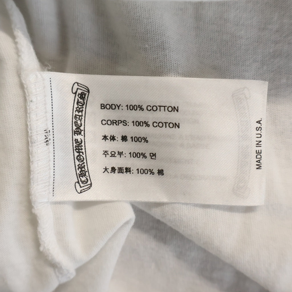 CHROME HEARTS(クロムハーツ) SCROLL LABEL S/S TEE スクロールラベル チェストポケット バックロゴプリント クルーネック半袖Tシャツ カットソー ホワイト