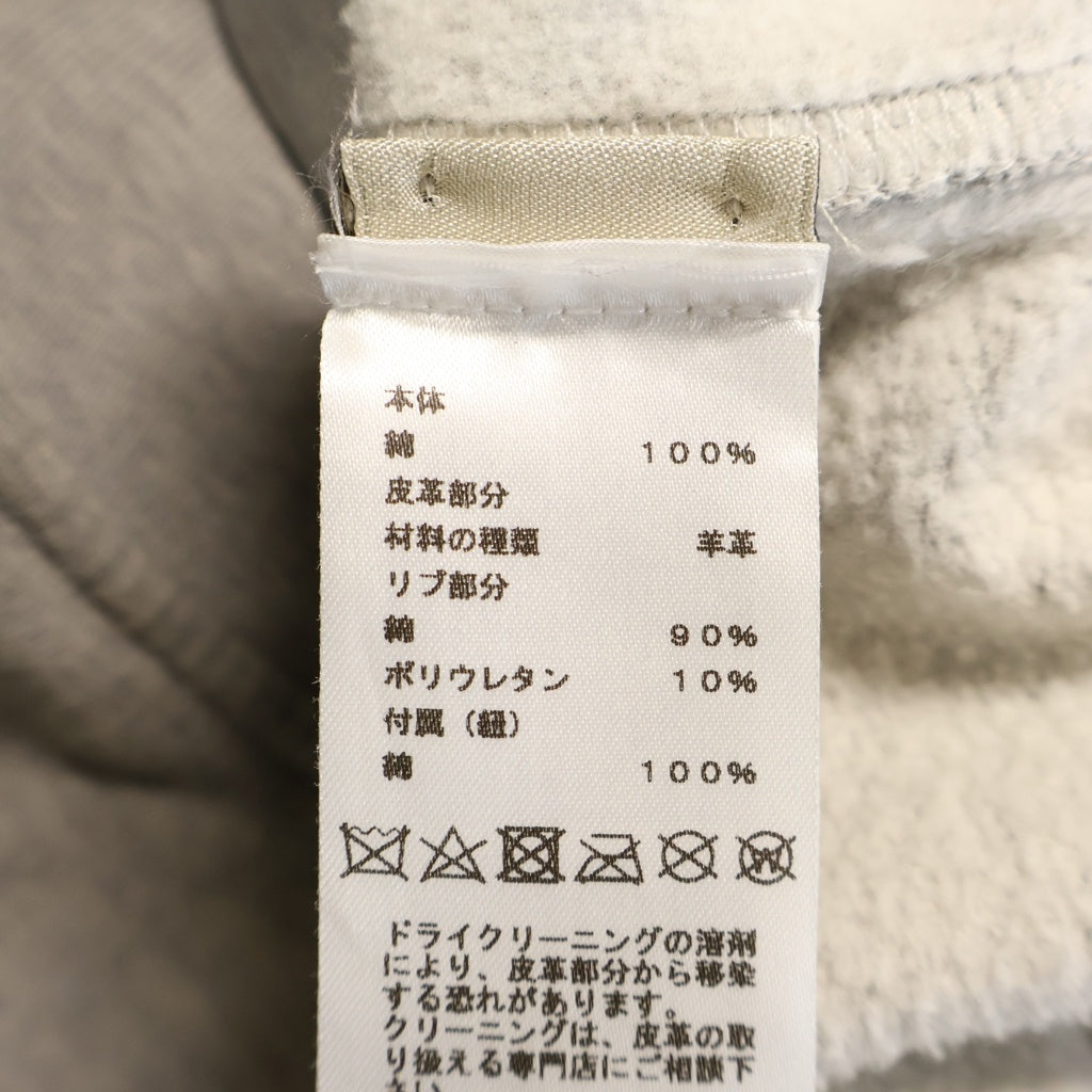HERMES(エルメス) 23AW シュヴォー・アン・シンメトリー レザーパッチ プルオーバー パーカー フーディ